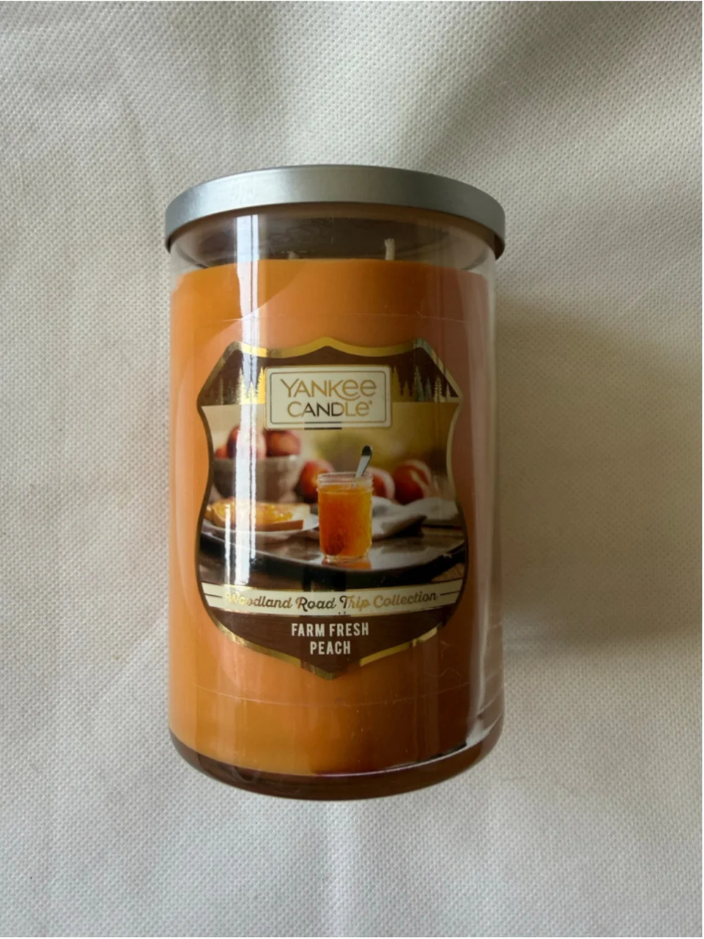 NEW Yankee Candle Woodland Roadtrip Farm Fresh Peach Double Wick 22 oz